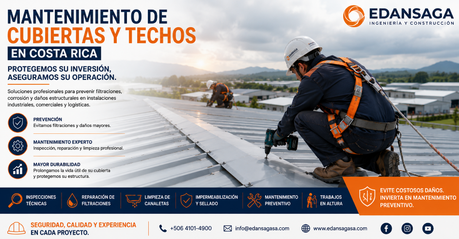 Mantenimiento de Cubiertas y Techos en Costa Rica: Cómo Proteger su Infraestructura Industrial y Evitar Costosas Reparaciones
